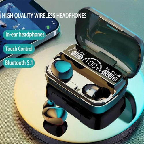 True Wireless Earbuds M10, Bluetooth 5.1 Headphones with Touch Control, Built-in Mic, Immersive HD Sound, Auto Pairing, IPX5 Waterproof, Long Playtime for Sports/Travel
