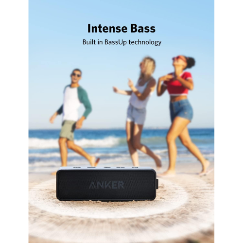 Anker Soundcore 2 Portable Bluetooth Speaker with Stereo Sound, Bluetooth 5, Bassup, IPX7 Waterproof, 24-Hour Playtime, Wireless Stereo Pairing, Speaker for Home, Outdoors, Travel