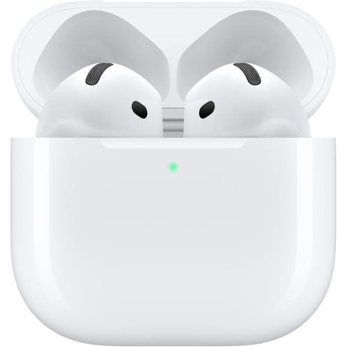 Apple AirPods 4 Wireless Earbuds, Bluetooth Headphones, Personalized Spatial Audio, Sweat and Water Resistant, USB-C Charging Case, H2 Chip, Up to 30 Hours of Battery Life, Effortless Setup for iPhone
