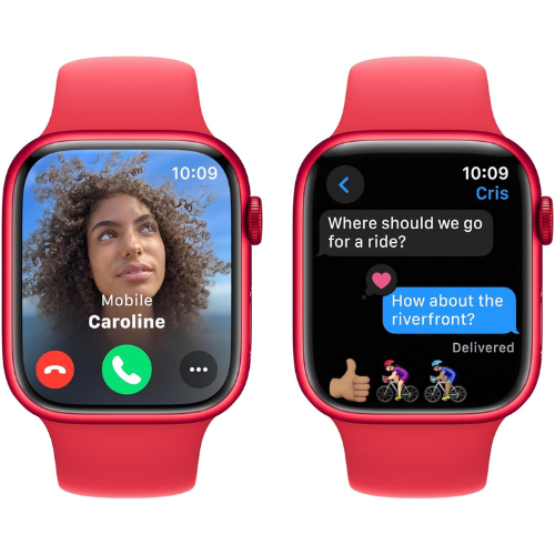 Apple Watch Series 9 [GPS, 45mm] - (PRODUCT)RED Aluminum Case with (PRODUCT)RED Sport Band, M/L (Renewed)