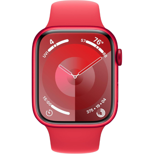 Apple Watch Series 9 [GPS, 45mm] - (PRODUCT)RED Aluminum Case with (PRODUCT)RED Sport Band, M/L (Renewed)